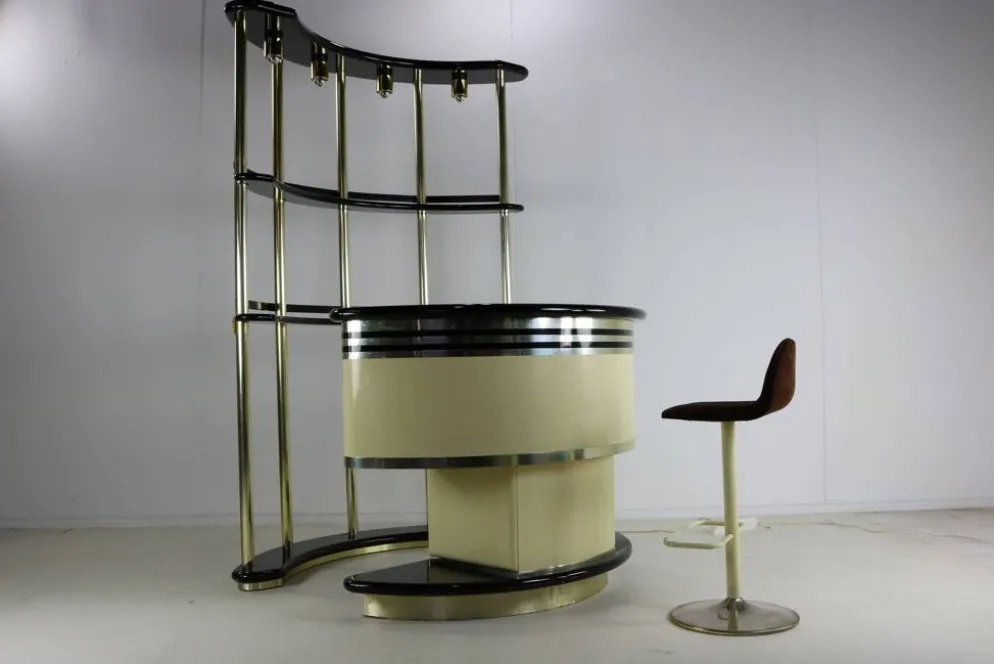 Bar bar par Harvey Guzzini pour Stilglass Donati, années 70