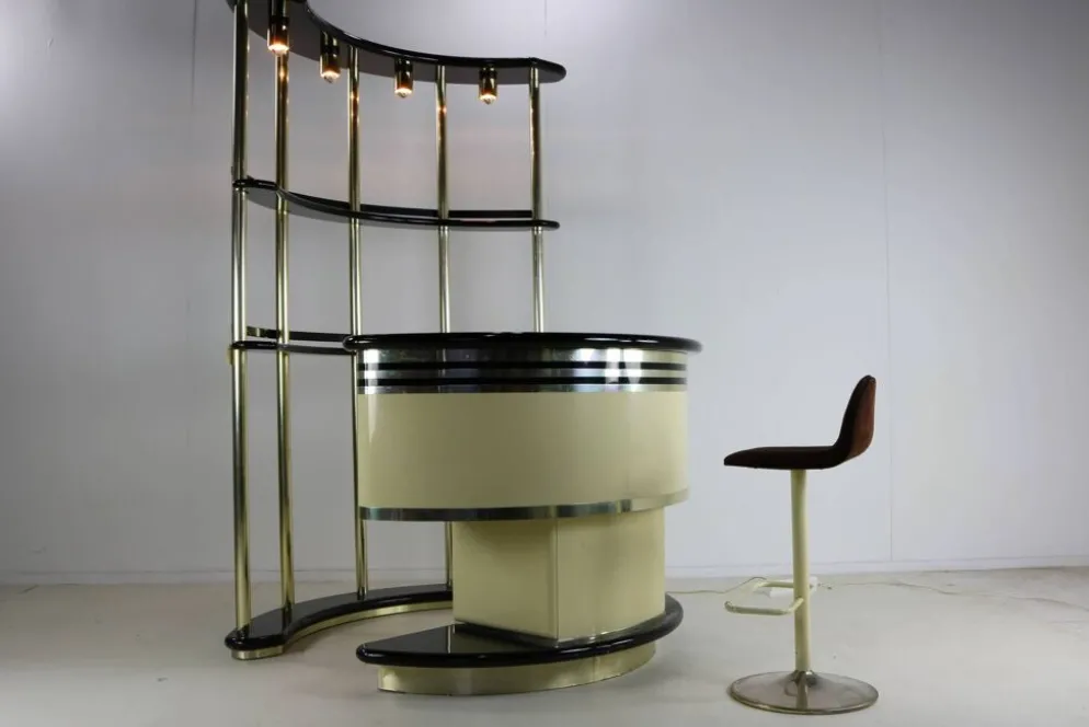 Bar bar par Harvey Guzzini pour Stilglass Donati, années 70
