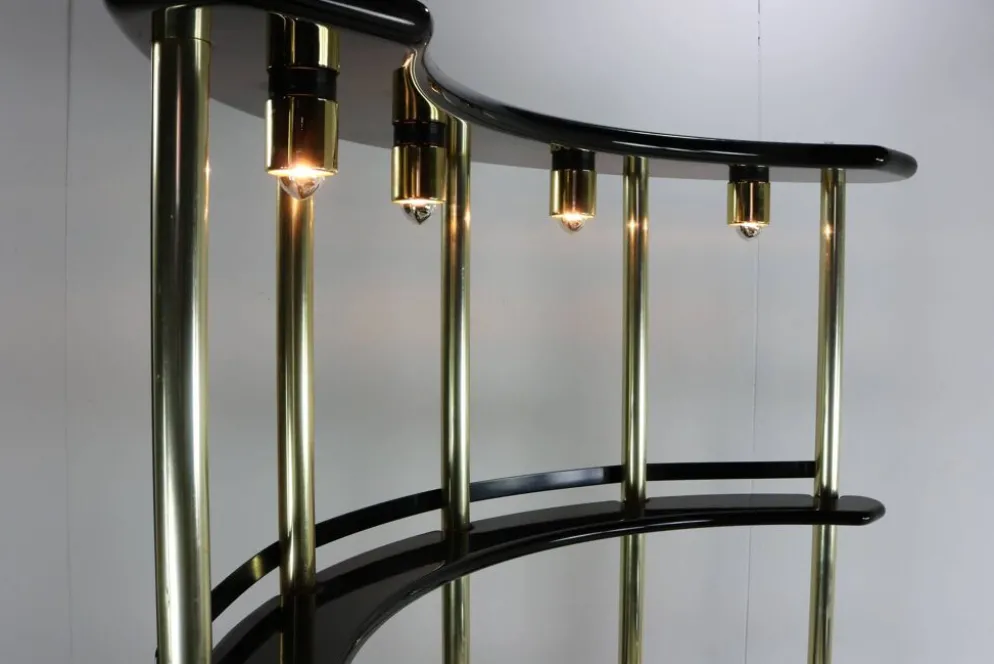 Bar bar par Harvey Guzzini pour Stilglass Donati, années 70