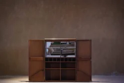 Bar/buffet en noyer vintage, Allemagne années 1980