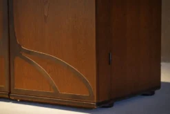Bar/buffet en noyer vintage, Allemagne années 1980