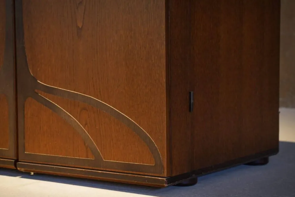 Bar/buffet en noyer vintage, Allemagne années 1980