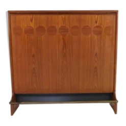 Bar à cocktails design danois vintage en bois de teck par Johannes Andersen