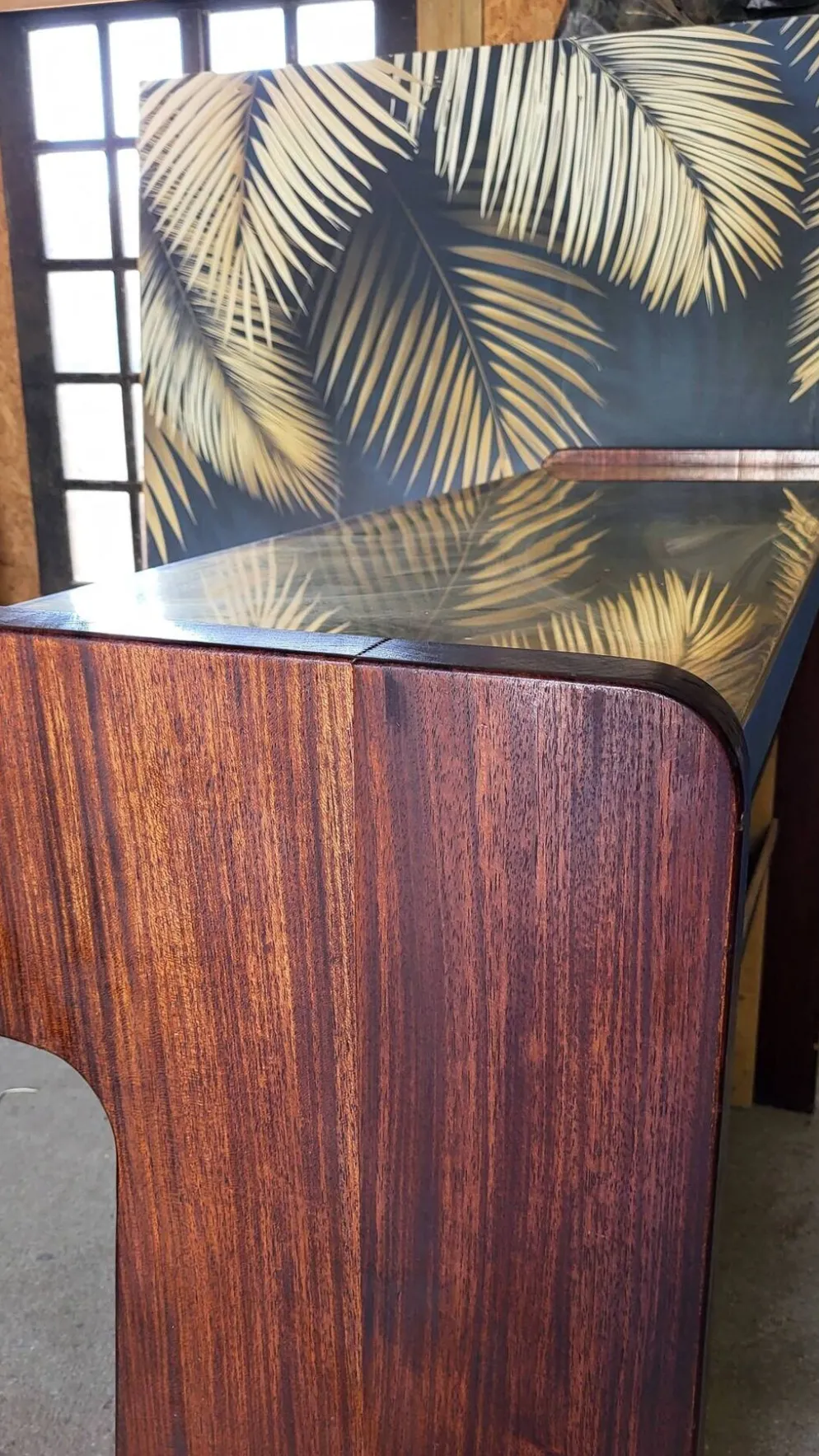 Bar comptoir Palissandre et Laiton vintage 1960