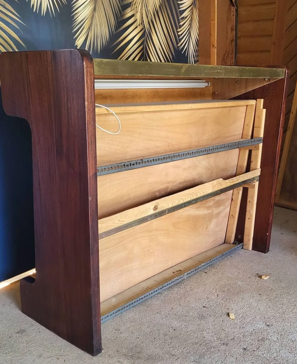 Bar comptoir Palissandre et Laiton vintage 1960
