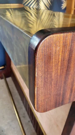 Bar comptoir Palissandre et Laiton vintage 1960