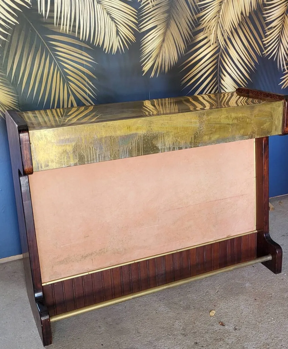 Bar comptoir Palissandre et Laiton vintage 1960
