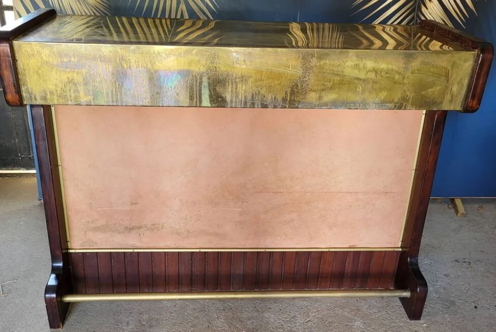 Bar comptoir Palissandre et Laiton vintage 1960