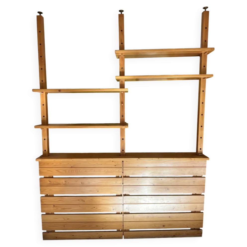 Bar de cuisine vintage en bois massif