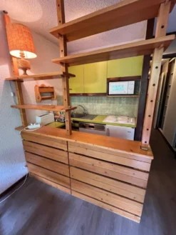 Bar de cuisine vintage en bois massif