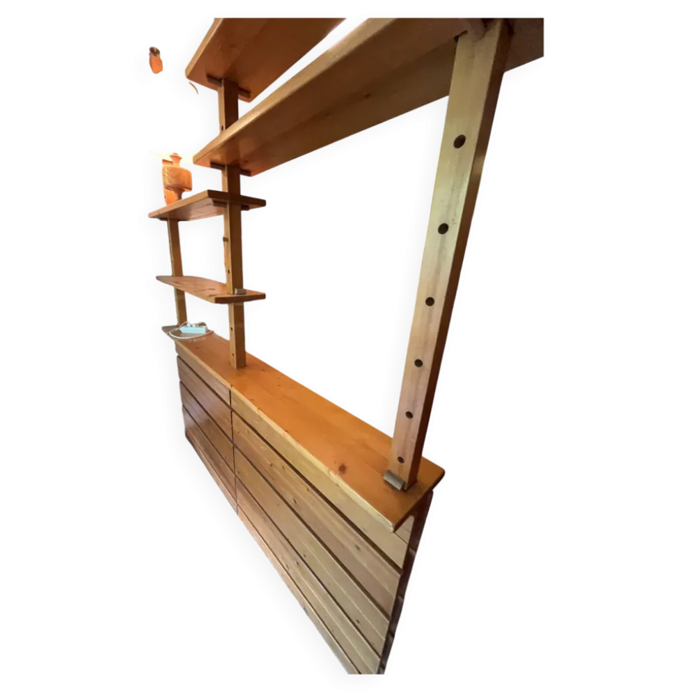 Bar de cuisine vintage en bois massif