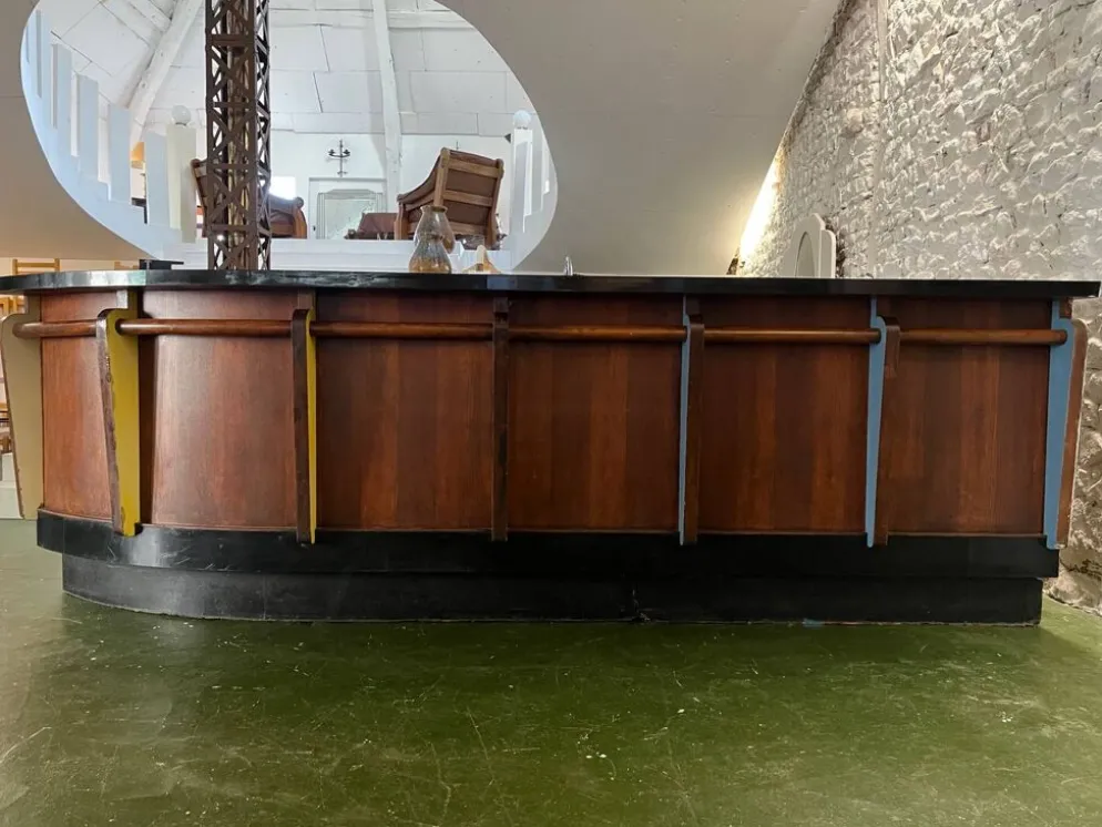 Bar des années 50 en chêne et Formica