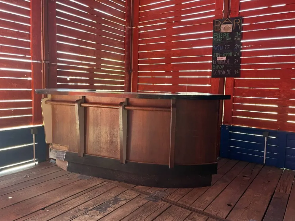 Bar des années 50 en chêne et Formica
