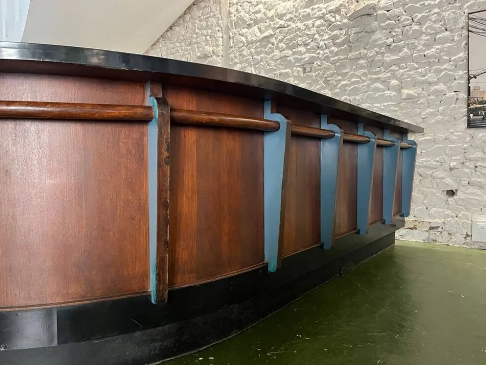 Bar des années 50 en chêne et Formica