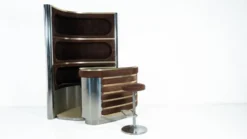 Bar en daim moderne du milieu du siècle dernier par Willy Rizzo, Italie, 1970
