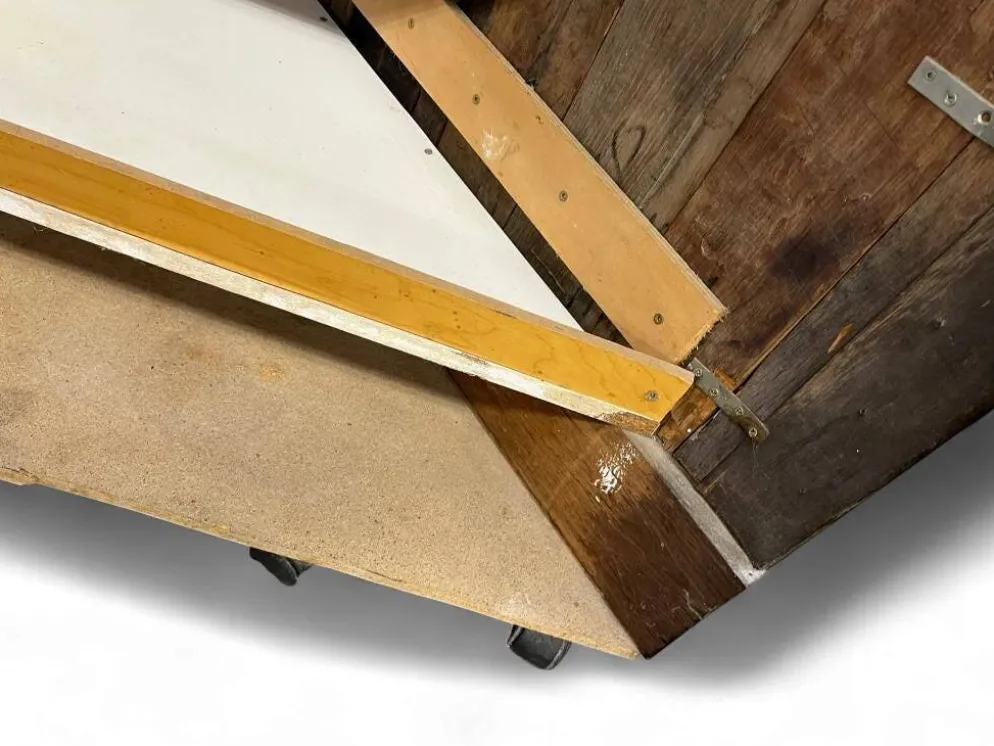 Bar haute vintage en bois / comptoir / meuble bar avec cloche