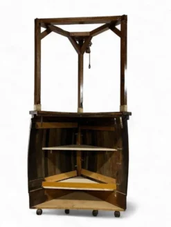 Bar haute vintage en bois / comptoir / meuble bar avec cloche