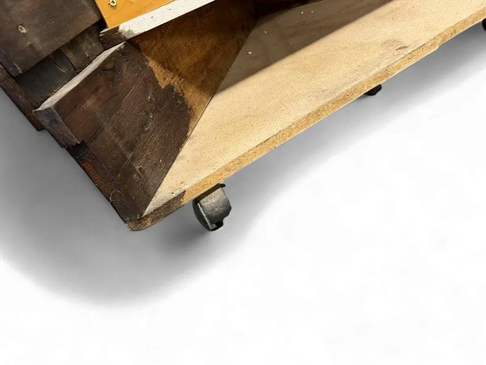 Bar haute vintage en bois / comptoir / meuble bar avec cloche