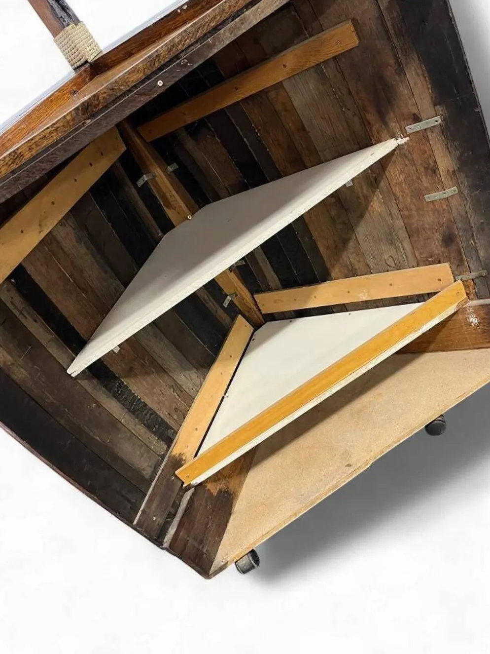 Bar haute vintage en bois / comptoir / meuble bar avec cloche