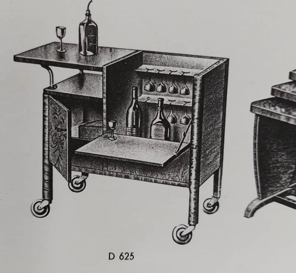 Bar modèle D 625 par Thonet des années 1930