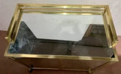 Bar roulant des années 70 en laiton et et face miroir XX siècle