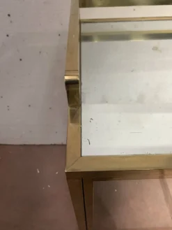 Bar roulant des années 70 en laiton et et face miroir XX siècle