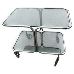 bar roulant en chrome années 70