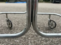 bar roulant en chrome années 70