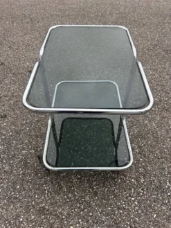 bar roulant en chrome années 70