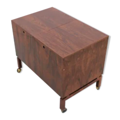 Bar à roulette scandinave en palissandre de Rio