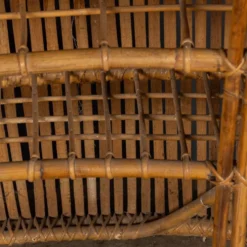 Bar à sec et tabourets en bambou italien des années 1960