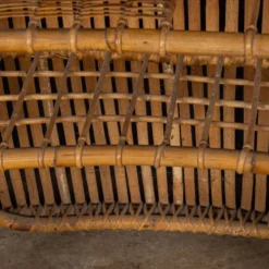Bar à sec et tabourets en bambou italien des années 1960