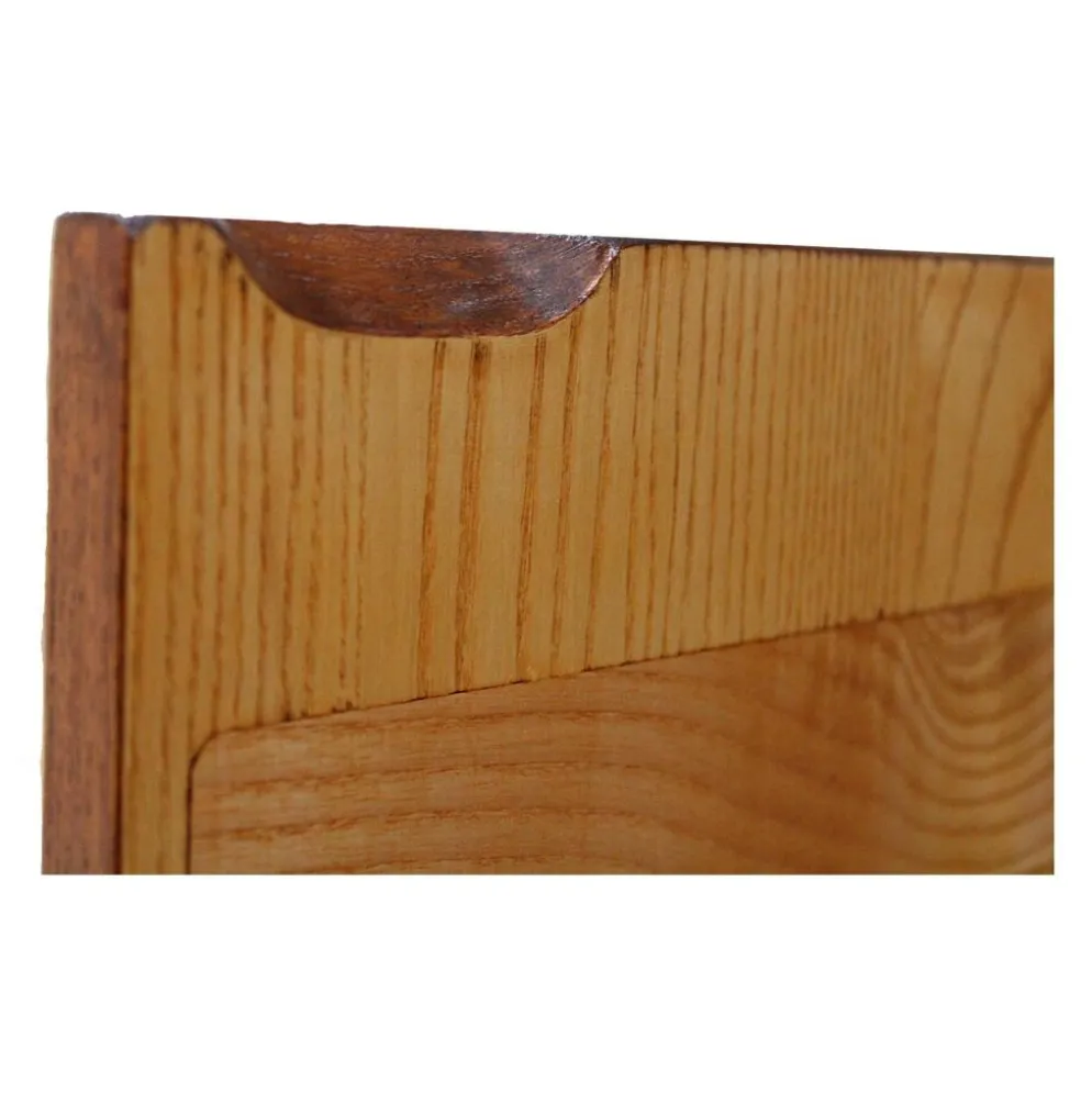 Bar sec italien de style brutaliste en bois de chêne, cabinet à boissons sculpté à la main.