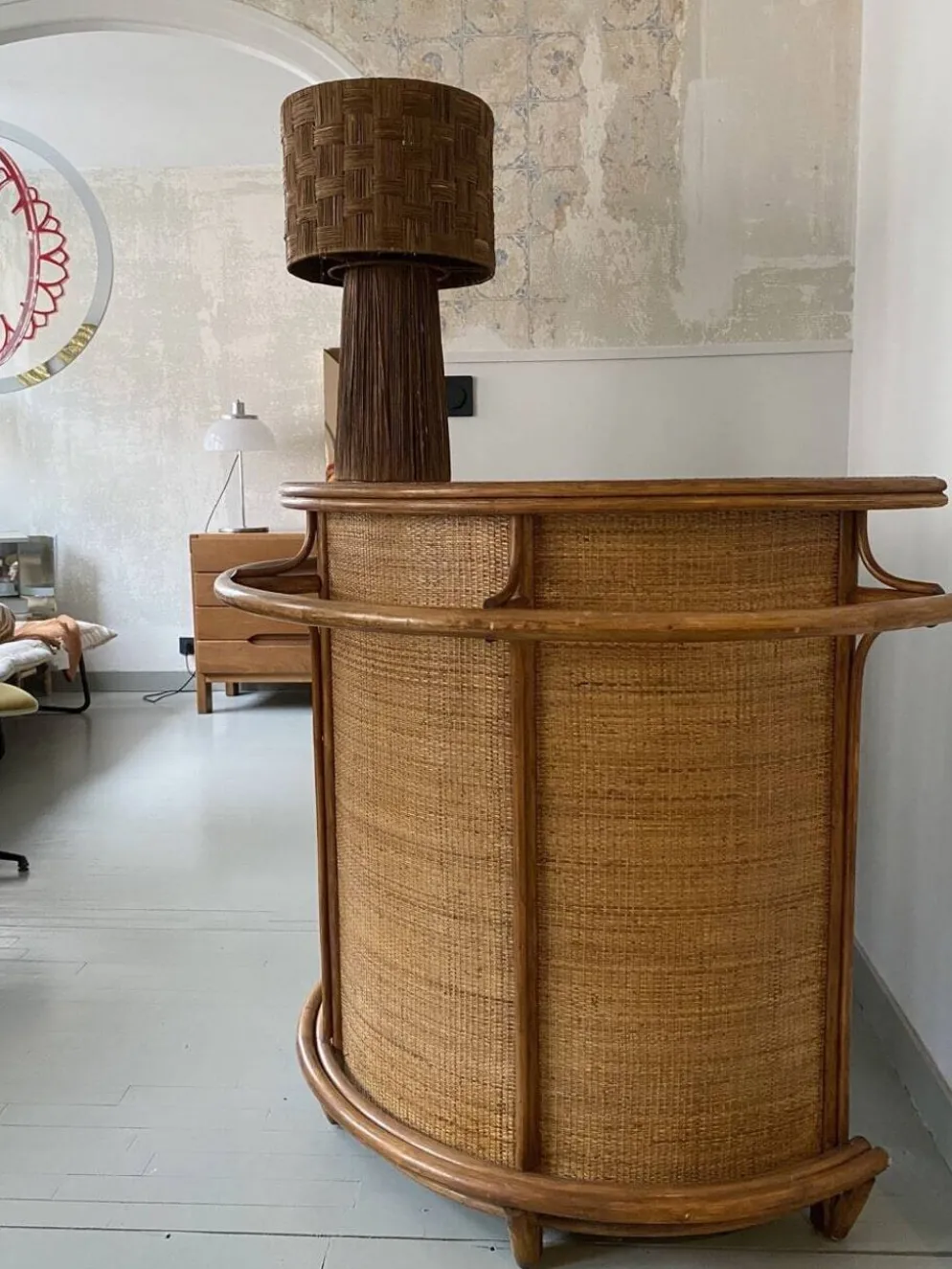 Bar vintage en rotin 70′