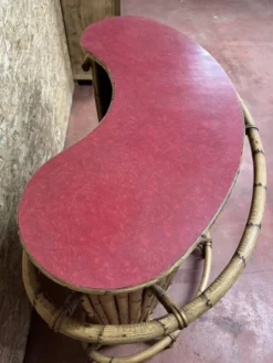 Bar vintage en rotin & bambou - Esprit 70's - Patine authentique