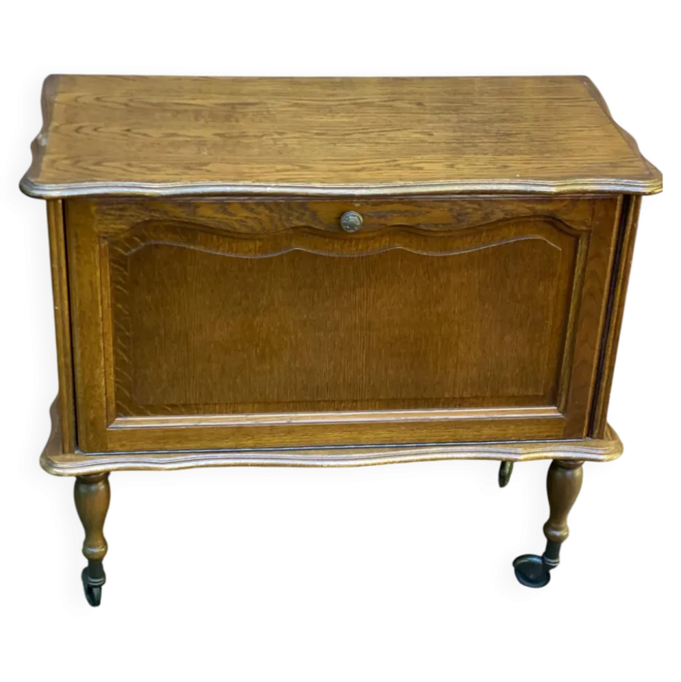 Bar vintage Louis XV sur roulettes en bois des années 60
