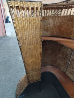 Bar vintage rotin et métal et ses tabourets