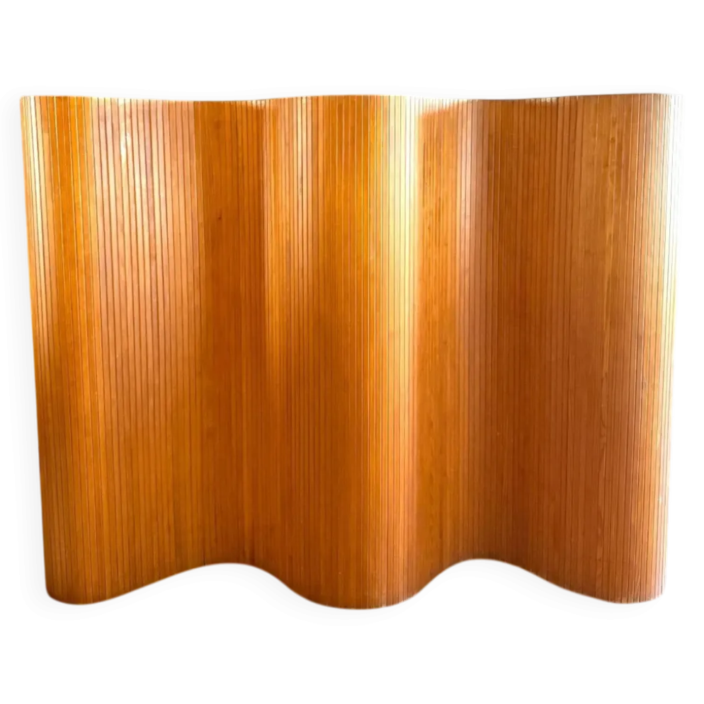 Baumann Fils & Compagnie, Grand paravent en lattes de hêtre circa 1930-1940