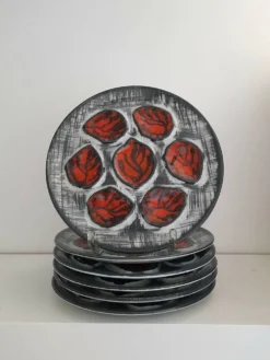 6 belles assiettes à huîtres MBFA Pornic