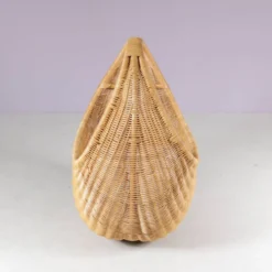 Berceau en osier des années 1960 provenant des Pays-Bas