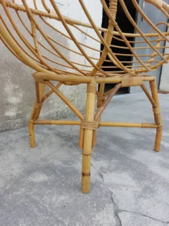 Berceau en rotin vintage 1950