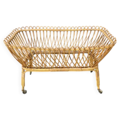 Berceau en rotin vintage
