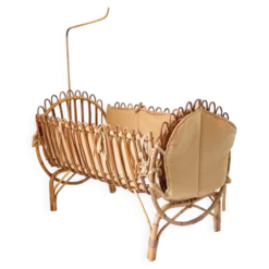 Berceau pour bébé en bambou de style Bonacina, moderne du milieu du siècle, Italie années 1960.