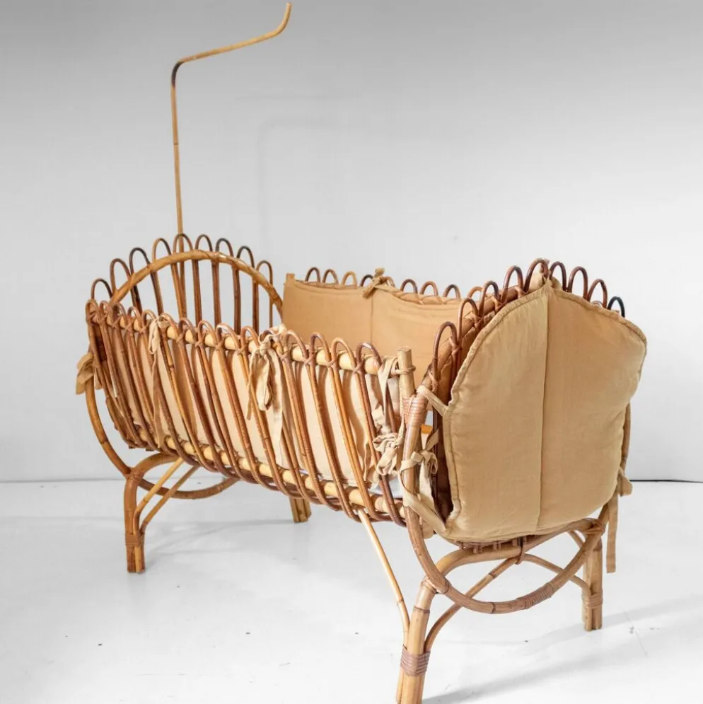Berceau pour bébé en bambou de style Bonacina, moderne du milieu du siècle, Italie années 1960.