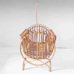 Berceau pour bébé en bambou de style Bonacina, moderne du milieu du siècle, Italie années 1960.