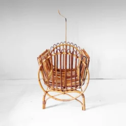 Berceau pour bébé en bambou de style Bonacina, moderne du milieu du siècle, Italie années 1960.
