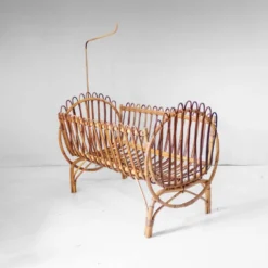Berceau pour bébé en bambou de style Bonacina, moderne du milieu du siècle, Italie années 1960.