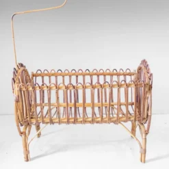 Berceau pour bébé en bambou de style Bonacina, moderne du milieu du siècle, Italie années 1960.