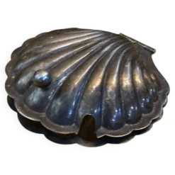 Beurrier ancien coquille St Jacques en métal argenté
