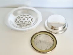 Beurrier ancien Coquillor-Glace en métal argenté